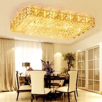 ENSEMBLE Hôtel De Luxe Suspendu Salon Fantaisie Cristal Lustre Moderne Led Cristal Plafond Panneau Lumière Lustre Pendentif Lumière