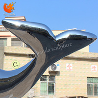 Escultura de Delfín y Ballena en Acero Inoxidable Pulido Personalizada para Decoración de Paisajes Exteriores