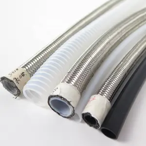 Sae100 r14 tubo de freio trançado, alta pressão 304 ss ptfe mangueira enrolada flexível