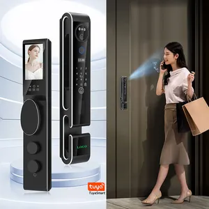 Qleung Fingerabdruck-Passwortkarte mit Tuya Videoanruffunktion fernbedienung intelligentes digitales Türschloss