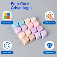 Aksesoris keycap DIY clicker berbentuk hati macaron lucu, mainan fidget clicker, set mainan clicker DIY