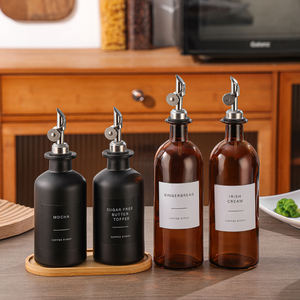 Bottiglia Dispenser per Olio d'Oliva Personalizzata <span class=keywords><strong>all</strong></span>'Ingrosso 200ml 500ml 1000ml con Beccuccio Dosatore Pesante in Vetro - Product Image 4