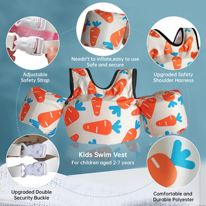 "Cule" للأطفال 30 إلى 50 رطلاً من سترة السباحة العائمة للمساعدة في البدلة مع أحزمة الكتف - Product Image 5