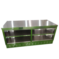Bon prix Table de préparation de cuisine industrielle en acier inoxydable Armoire de rangement avant ouverte