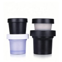 Ensemble de pots en plastique PP noir mat de 50 ml/100 ml/200 ml avec couvercle à vis, logo personnalisé, emballage cosmétique, crème glacée, soin de la peau, nettoyant pour le visage