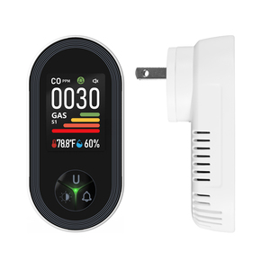 Moes EU chúng tôi Carbon Monoxide & Gas Detector Plug-in 4-in-1 hiển thị với nhiệt độ độ ẩm cảm biến được xây dựng trong màn hình báo động - Product Image 1