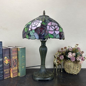 Lámpara de Techo LongHuiJing USA con Pantalla de Vidrio Teñido Ecológico con Diseño de Rosa, Estilo Mediterráneo Vintage Multicolor, Domo de 12 Pulgadas, LED AC - Product Image 4
