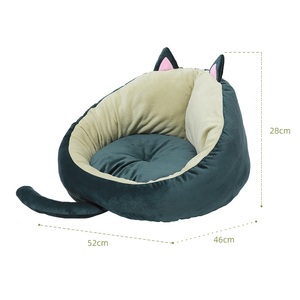 Lit pour animaux de compagnie de la série Avocado, lit pour chat et chien d'hiver entièrement fermé, yourte ronde confortable pour chat - Product Image 5