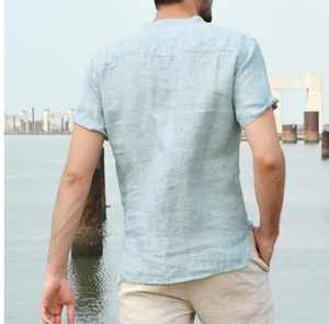 DFU0180 Camisas de Lino de Verano con Mangas Cortas - Product Image 4