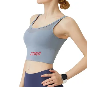 Ebay vendita calda alto supporto Push Up palestra Yoga Fitness top reggiseno sportivo Logo personalizzato reggiseni Wireless attivi