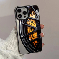 Coque de téléphone de luxe pour voiture de sport avec design de disque de frein, en TPU antichoc et anti-traces de doigts pour 17/16/15/14 13 Pro Max