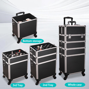 Pro <strong>Makeup</strong> Case <strong>on</strong> <strong>Wheels</strong> - Heavy Duty Rolling <strong>Makeup</strong> <strong>Trolley</strong> Box Storage Organizer for Cosmetic <strong>Makeup</strong> Beauty Hairdresser - Product Image 3