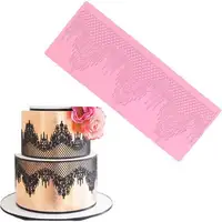 Prachtige Sieraden Roze Mat Siliconen Dubbele Suiker Kant Model Chocolate Cake Decorating Gereedschap