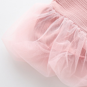 Vestitini per Neonati Stile Principessa, Tinta Unita con Maniche a Sbuffo, Tutina per Celebrazione del Primo Mese, Tutina Personalizzata per Neonati - Product Image 6