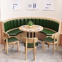 Meubles de restaurant en bois massif Hot Pot Booth Table Chaises pour hôtels Salle à manger Restaurants Cantines Fast Food Shops comme le thé au lait