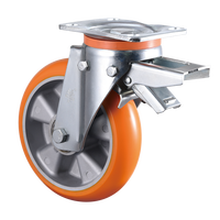 Roulettes industrielles VIMA polyvalentes de 6/8 pouces avec noyau en fonte de PU, double roulement à billes, surface galvanisée, roues robustes de 700 kg