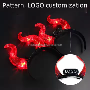 Accessoires de fête d'Halloween promotionnels Richshining, serre-tête de pub, serre-tête lumineux à LED avec cornes de <span class=keywords><strong>diable</strong></span>, serre-tête lumineux personnalisé, cornes lumineuses - Product Image 5