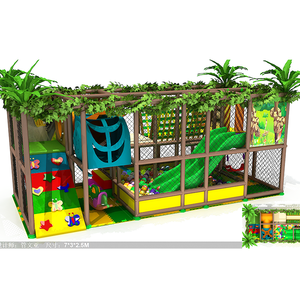 Équipement de terrain de jeu intérieur sur le thème de la jungle, tunnel en alliage et plastique, ensemble de toboggans pour enfants, piscine à balles, jeux souples - Product Image 1