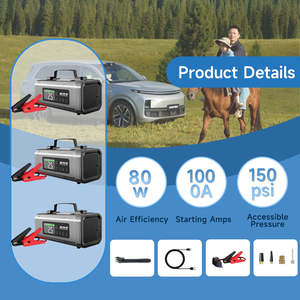 X1 OEM/ODM Démarreur de batterie portable 6-en-1 12V 1500A avec écran numérique, gonfleur de pneus et lampe intégrée - Product Image 4