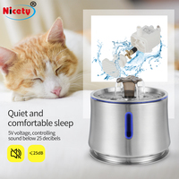 Distributeur d'eau pour chat en acier inoxydable, grande capacité de 2,5 l, abreuvoir de stockage automatique, fonctionnement USB, fontaine d'eau pour animaux de compagnie avec filtre