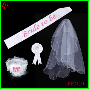 Ensemble de jarretelles et écharpe de mariée avec broche, accessoires de fête de mariage LPP4098 - Product Image 5