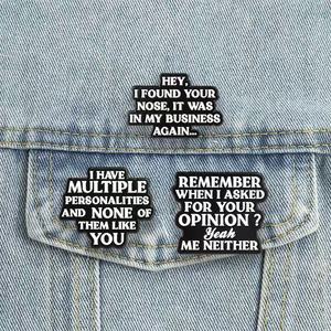 Groothandel Metal Creatieve Unieke Cartoon Grappige Retort Citaat Broches Speldjes Grappige Schattige Engelse Tekst Metalen Badge Speldjes voor Kleding - Product Image 3