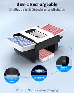 Barajador de Cartas Automático para 1-2 Mazos, Modos Dual Automático/Manual, Recargable por USB-C, Funcionamiento Silencioso, Compatible con Póker y Mahjong - Product Image 3
