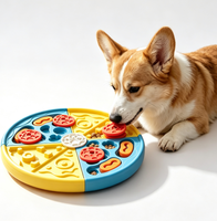 Jouet interactif d'enrichissement alimentaire pour chiens et chats, distributeur lent de nourriture en forme de pizza détachable