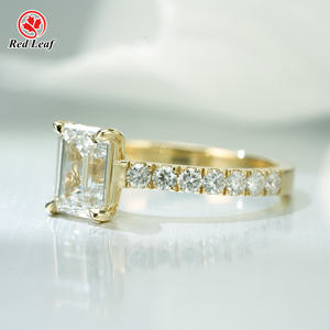 Bague de fiançailles personnalisée en or blanc 10K 14K 18K en diamant de laboratoire certifié IGI 1CT 2CT 3CT 4CT CVD HPHT Emerald Lab Grown Diamond <span class=keywords><strong>Ring</strong></span> - Product Image 2