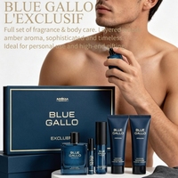 Coffret cadeau de parfum Woody Amber pour homme avec 100 ml de parfum, 15 ml de parfum, 90 ml de brume parfumée, 150 ml de gel douche, 150 ml de lotion pour le corps
