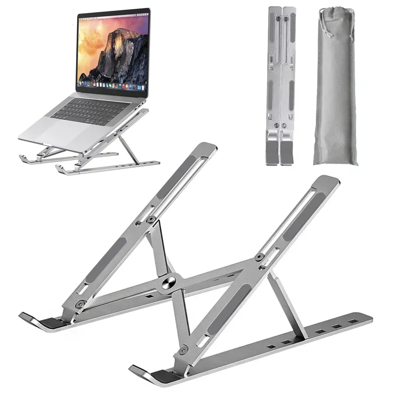 Supporto in alluminio dispositivo ergonomico regolabile scrivanie per telefono e Computer supporto portatile pieghevole per Laptop in vendita