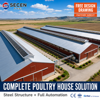 Bâtiment avicole préfabriqué en acier certifié CE ISO pour poulets, poulailler commercial pour ferme avicole