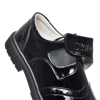 Chaussures de campus pour garçons en PU noir respirant et léger, toutes saisons, avec fermeture auto-agrippante, chaussures habillées formelles pour l'école