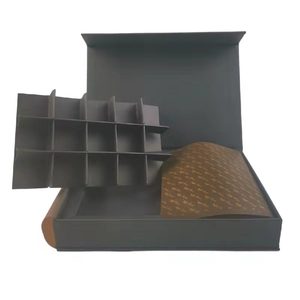 Customized Logo Gold Card Paper Rigid Cardboard Magnetic Gift Box Snack Nuts Candy Chocolate Packaging Box With Dividers