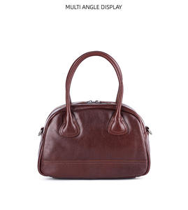 Custom OEM Ladies New Fashion High Quality Genuine Cowhide Leather Shoulder Bowling <b>Bag</b> for Women Luxury Handbags - Product Image 3