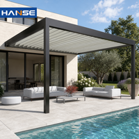 Pergola en aluminium avec toit à lames bioclimatiques électriques, résistante au vent, abri de patio pour piscine et jardin, fabrication OEM