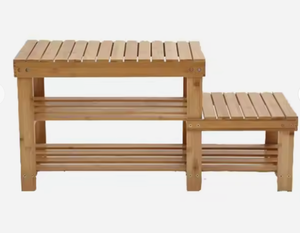 Étagère à chaussures en bambou durable et économique à 3 niveaux et étagère ou <span class=keywords><strong>banc</strong></span> pour le <span class=keywords><strong>rangement</strong></span> de chaussures, vêtements, livres pour le salon - Product Image 5