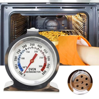 Termometer Oven Aman dari Baja Tahan Karat 50 300 ° Alat Dapur Pengukur Suhu Daging Makanan Tipe C Mini Dial Stand Up