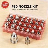 Buse de plasma P80 1.1mm 1.3mm 1.5mm 10 pièces/boîte Kit d'électrodes et buses AG-60 SG-55 CUT-50 CUT-60 Accessoires de soudage MIG Cuivre