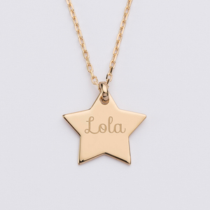 Collar con Colgante de <span class=keywords><strong>Estrella</strong></span> de Acero Inoxidable Chapado en Oro de 18k para Mujer, Collar de <span class=keywords><strong>Estrella</strong></span> Grabado Personalizado, Collar con <span class=keywords><strong>Nombre</strong></span> Personalizado - Product Image 2