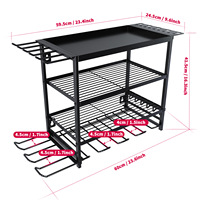 Organisateur d'outils électriques Support mural avec station de charge Support de perceuse sans fil 4 couches 6 fentes avec support de meuleuse d'angle