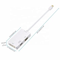 3 en 1 Thunderbolt Mini Display Port Mini DP 1,2 A HDMI VGA DVI 4K Cable Adaptador convertidor al por mayor