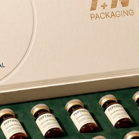 Boîte rigide personnalisée avec couvercle et base blancs pour flacons de peptides, 12 flacons, logo estampé en feuille d'argent avec éponge