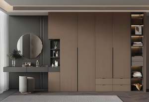 Urban Apartment Luxury Style Custom Wooden Wardrobe with Steel Frame Glass Door Hanging Rails <b>Shelves</b> Portable <b>Bedroom</b> Furniture - Product Image 2