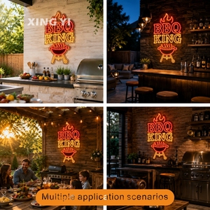Letrero Luminoso LED de Neón para Exteriores, Resistente a la Intemperie, con la Inscripción 'BBQ King', para Decoración de Patio, Parrilla, Jardín y Fiestas de Barbacoa - Product Image 2