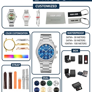 Reloj de Pulsera Cronógrafo de Cuarzo para Hombre, Diseño Elegante y Ejecutivo, 44 mm, Acero Inoxidable, Cristal, Resistente al Agua, en Oferta - Product Image 4