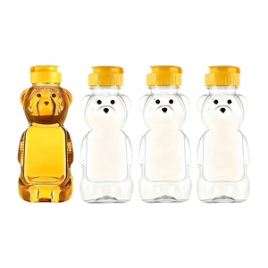 Bear-<strong>Shaped</strong> <strong>Storage</strong> <strong>Jar</strong> with Flip Lid, Food-Grade PET Container, 240ml for Granola Juice Honey Creative Kitchen Organization - Product Image 1