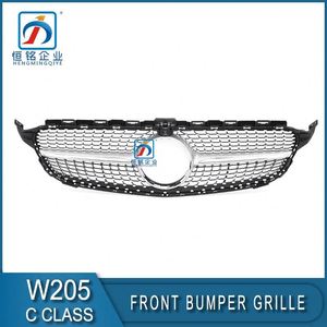 Griglia Anteriore Argento e Nero con Stella per Mercedes Benz <span class=keywords><strong>W213</strong></span> <span class=keywords><strong>2016</strong></span>- Classe E, con Foro, Alta Qualità ABS+Acciaio, Marca HM, Standard OEM - Product Image 3