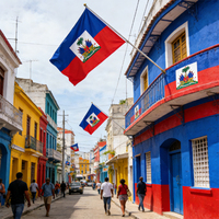 Drapeau personnalisé Flagnshow en gros, logo double face, bandana 3x5 pieds, drapeau sportif imprimé d'Haïti, drapeau national avec 2-4 œillets