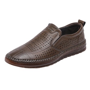 Men's Genuine Leather <b>Slip</b>-On Sandals Closed Toe Summer Breathable Rubber Outsole Casual Shoes - Product Image 5